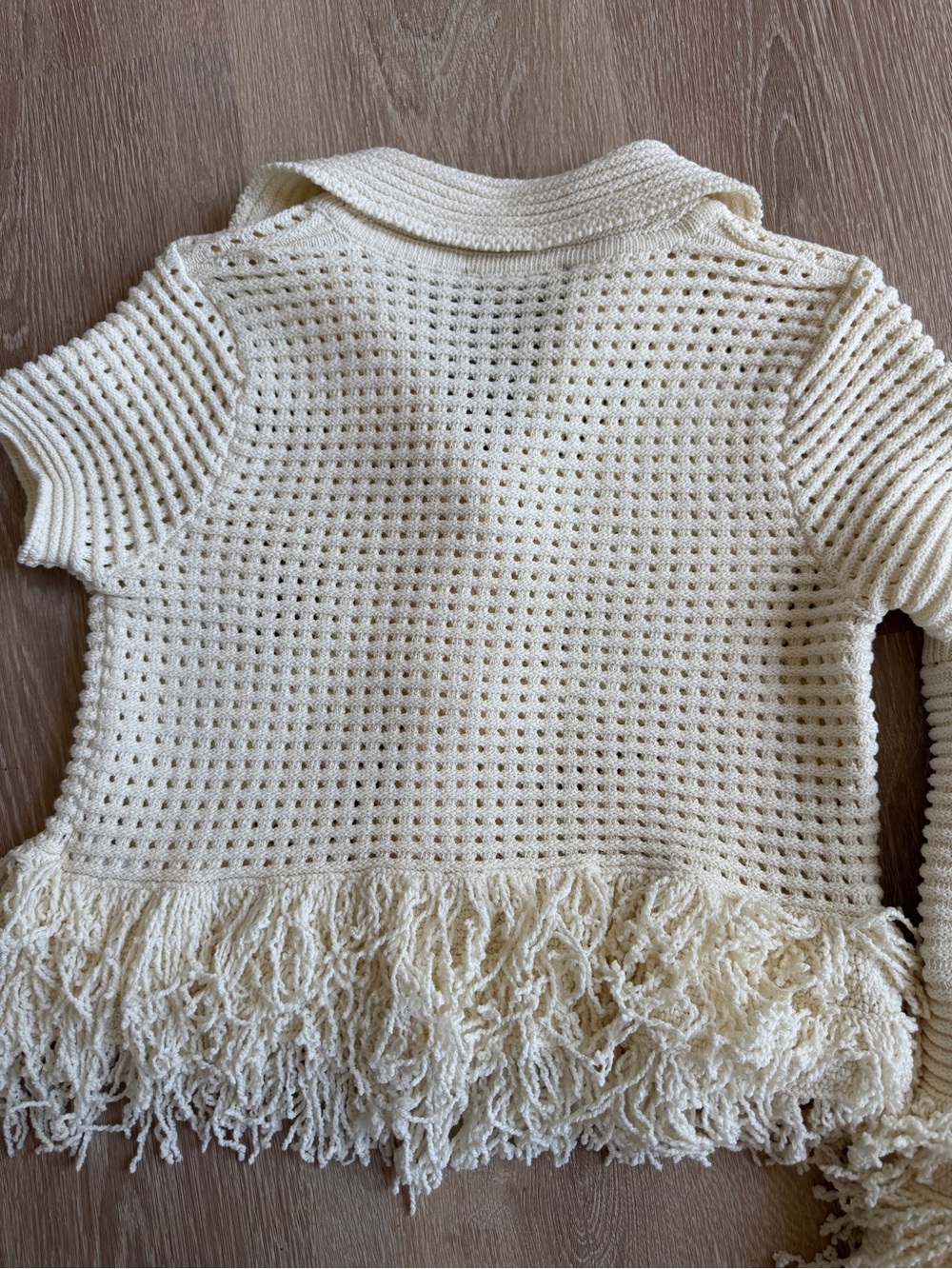 ZARA NEW knit fringe mini skirt and button top cream ivory - Picture 10 of 11